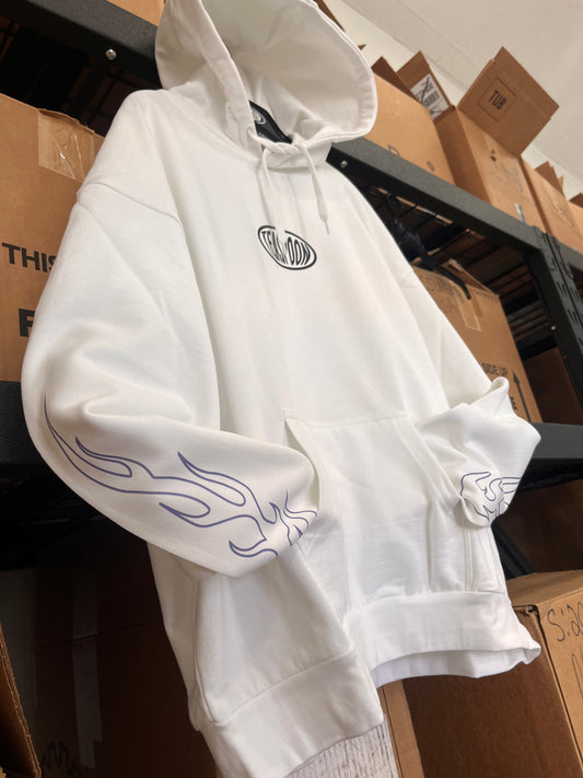 Ellipse and flammes [oversized box fit hoody] white