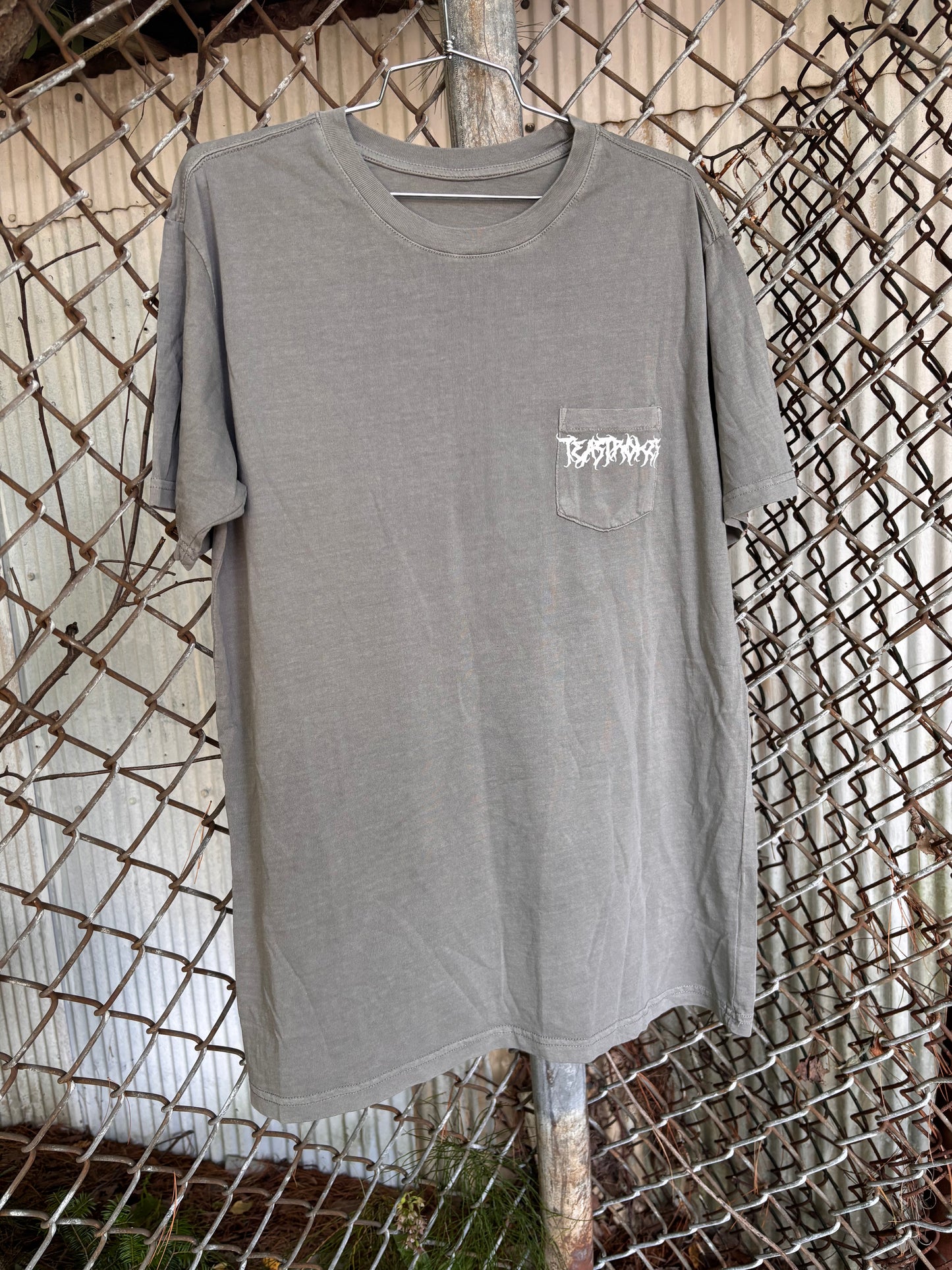 TEA$TROKE$ Wash Grey Pkt Tee