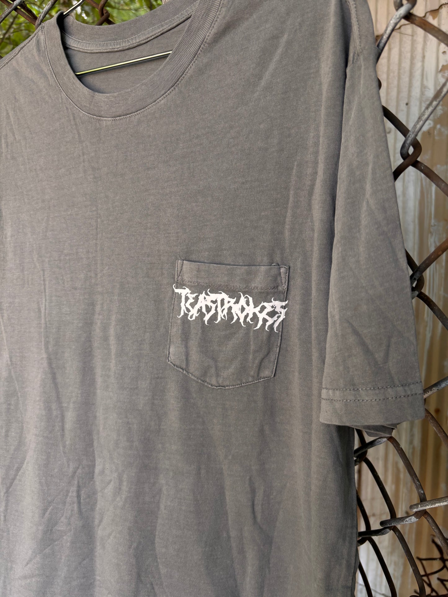 TEA$TROKE$ Wash Grey Pkt Tee