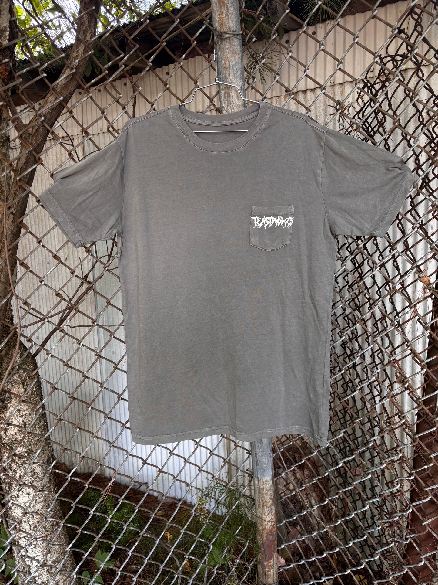 TEA$TROKE$ Wash Grey Pkt Tee
