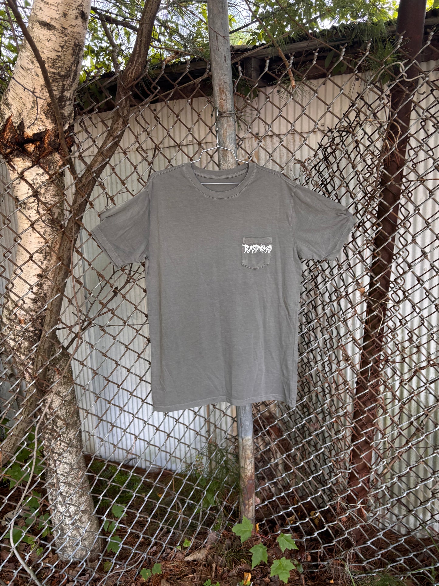 TEA$TROKE$ Wash Grey Pkt Tee