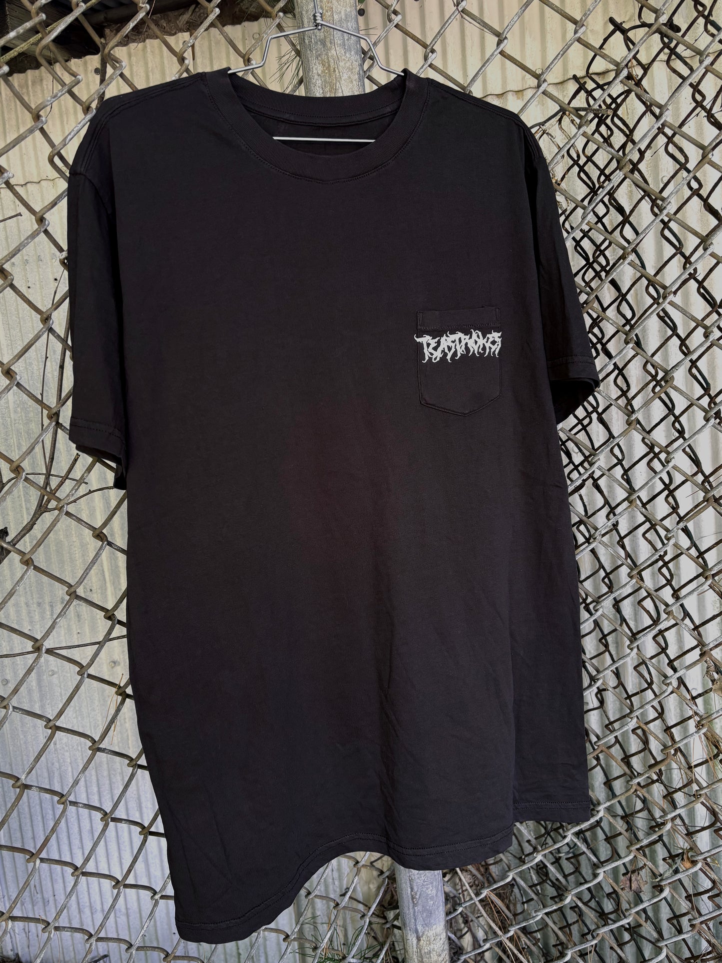 Black Wash Metal Pkt Tee