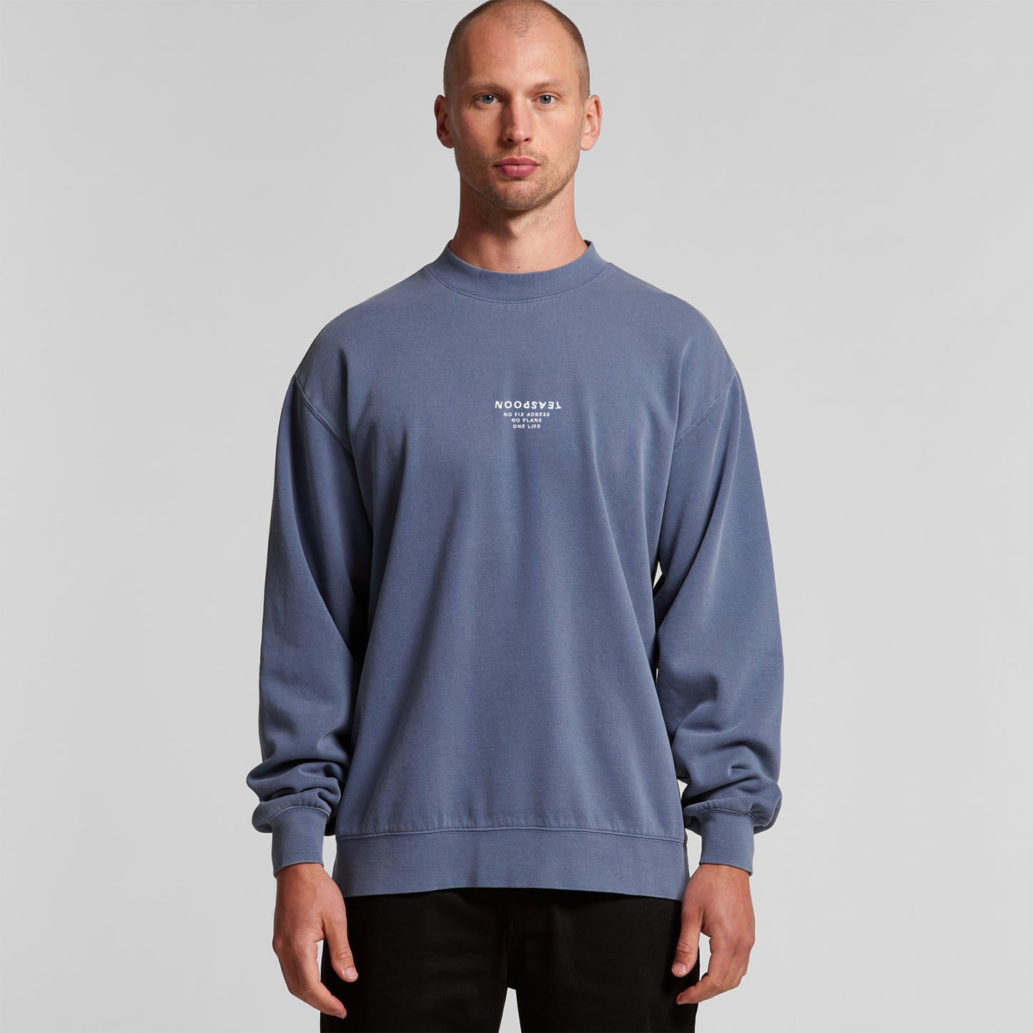 No plans logo - Vintage Crew - Faded Steel Blue
