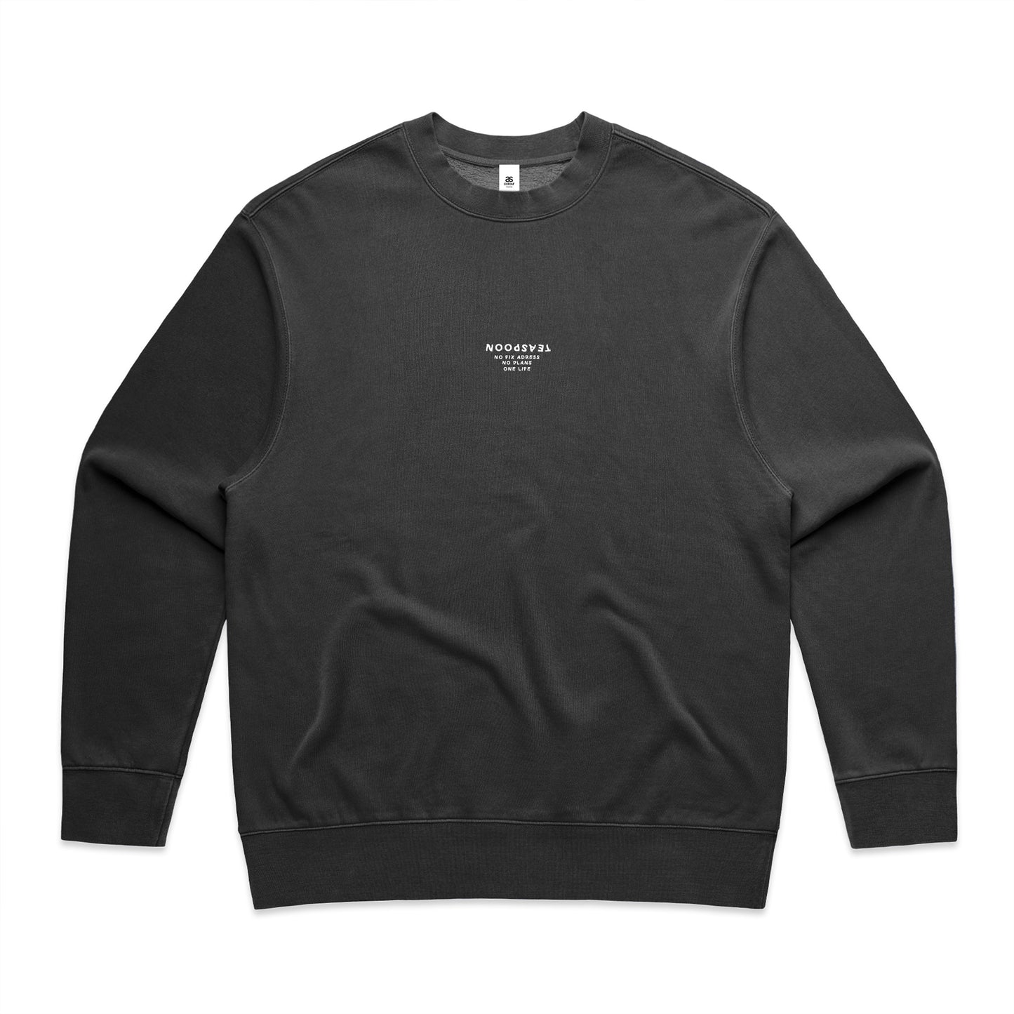 No plans logo - Vintage Crew - Faded black