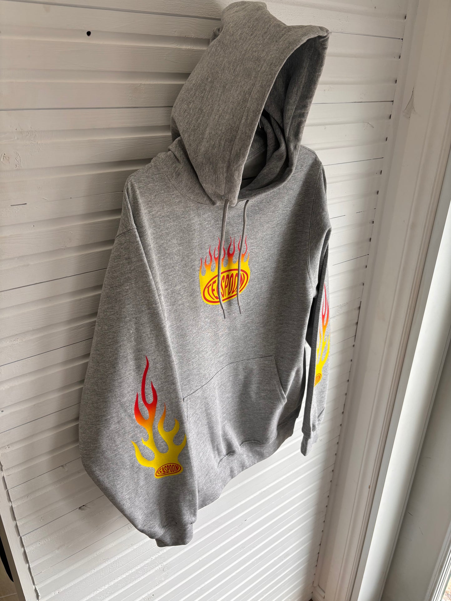 Flamming Elipse [unisex hoody] Htr Grey