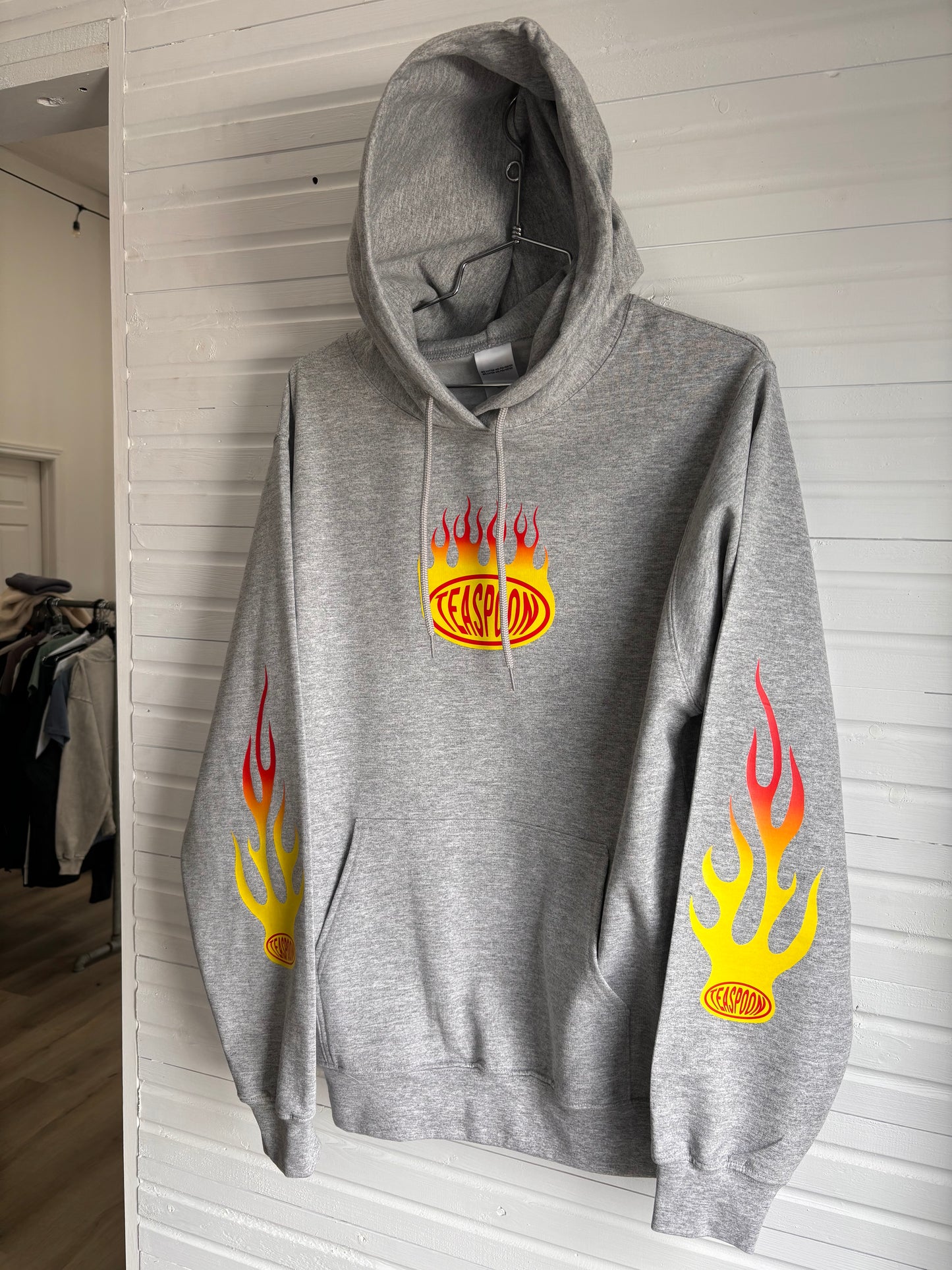 Flamming Elipse [unisex hoody] Htr Grey