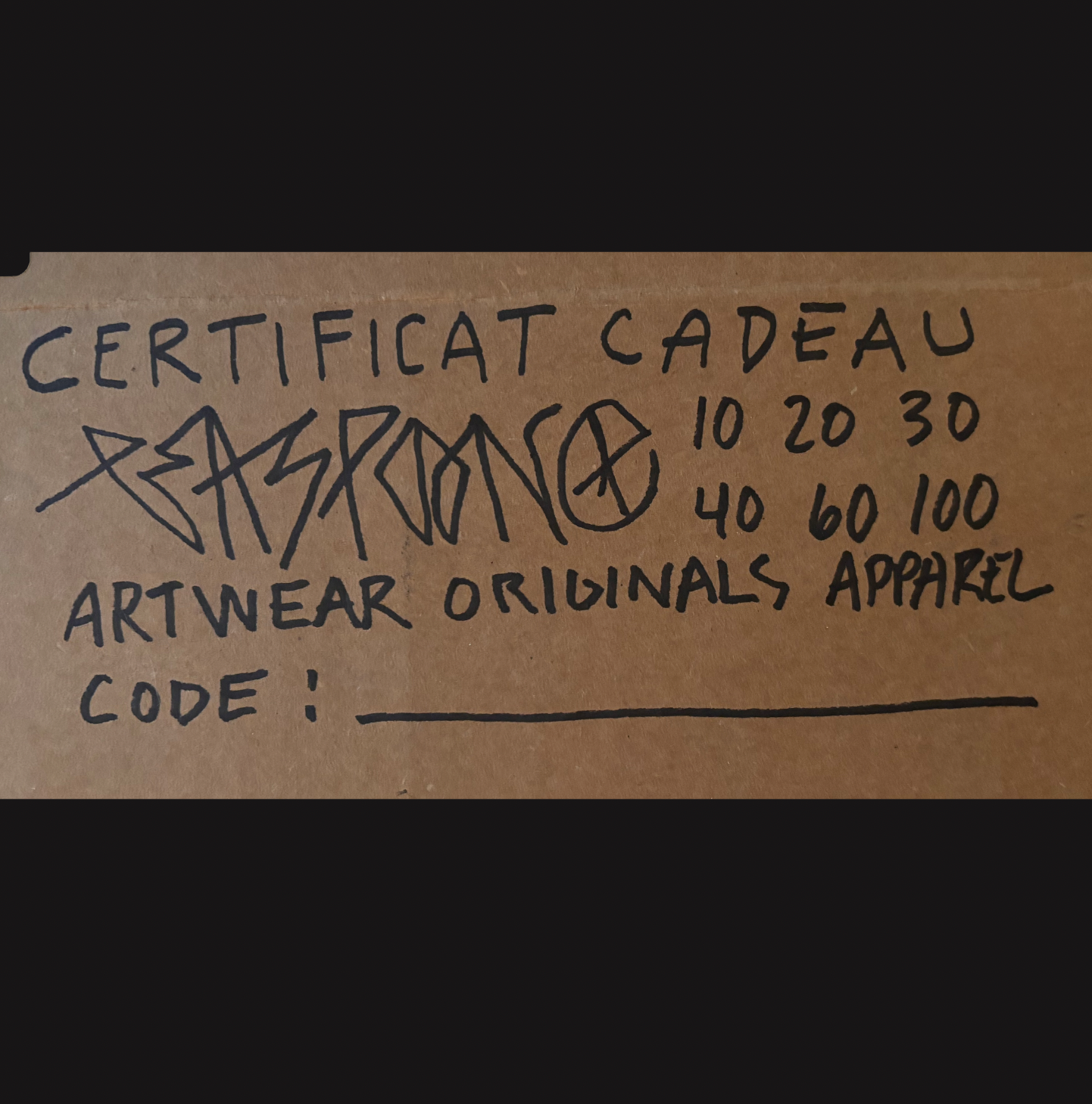 CARTE / CERTIFICAT CADEAU