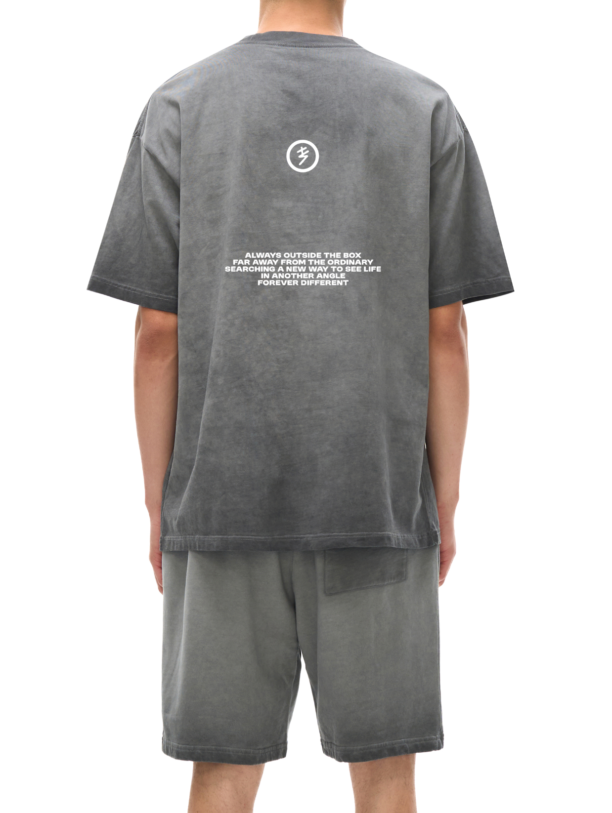Reverse Dyed Loose Cotton Enjoy life T-Shirt