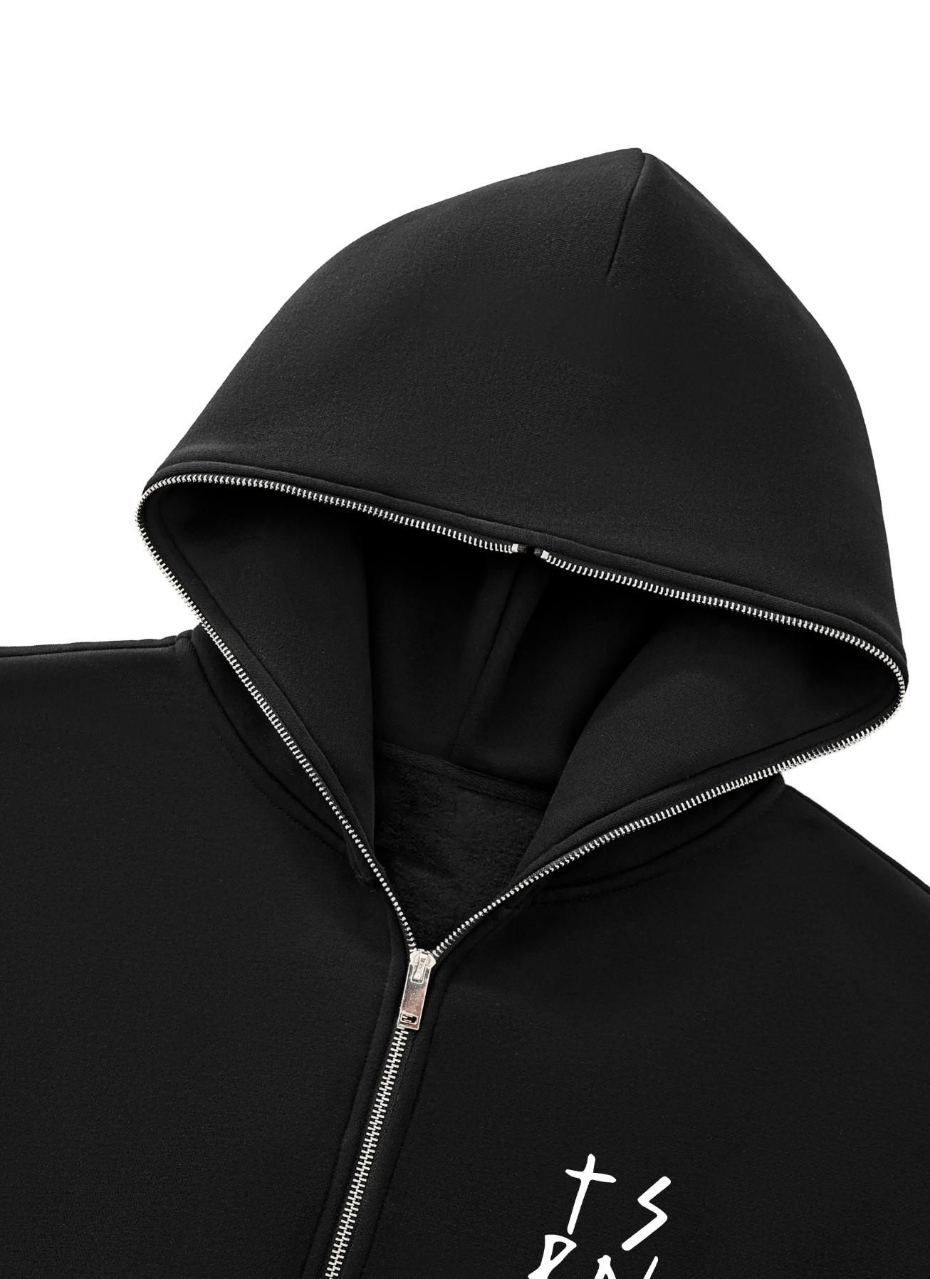 Fleeced Full-Zip Boxy Hoodie