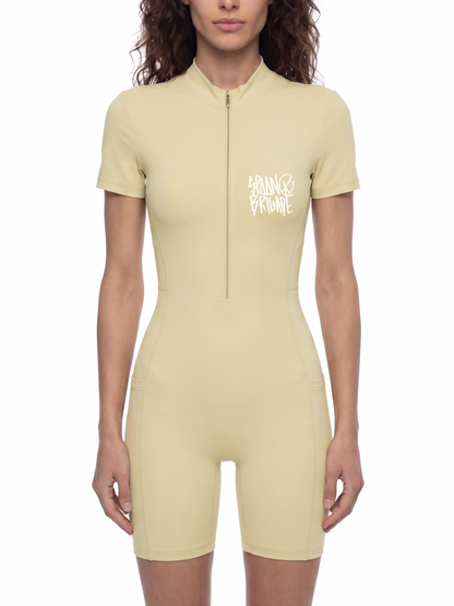 Women's Quarter-Zip Short Sleeve Romper