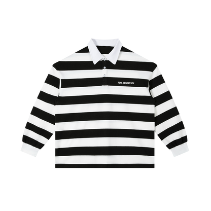Color Block Stripe Polo Shirt