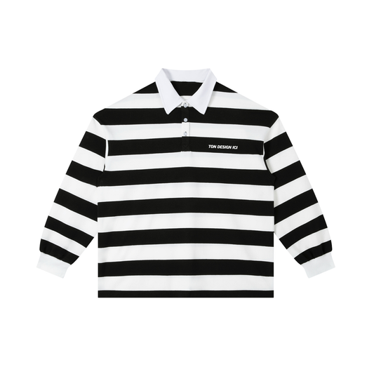 Color Block Stripe Polo Shirt