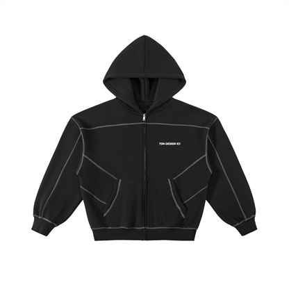 Contrast Boxy Hoodie