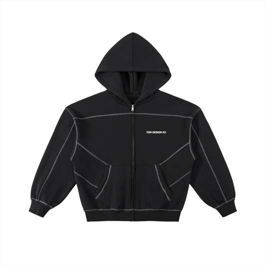 Contrast Boxy Hoodie