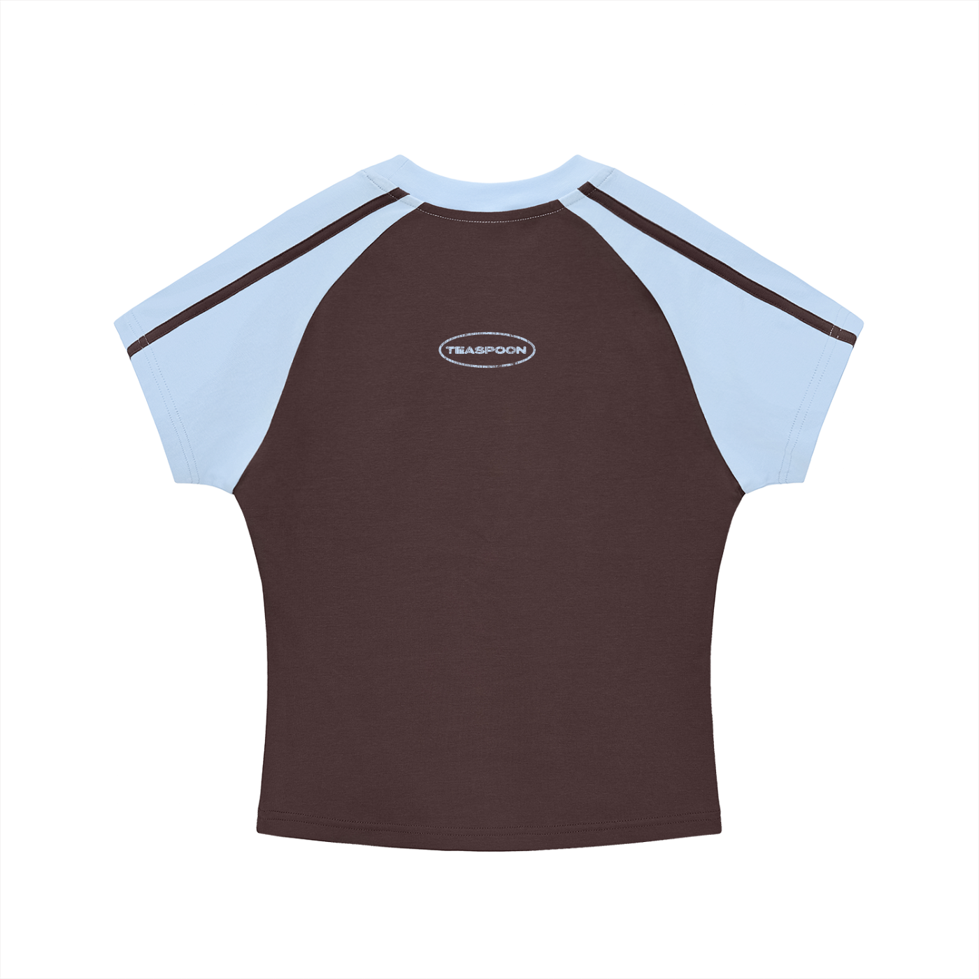 vintage looking form-fitting raglan sleeves and contrast stripe