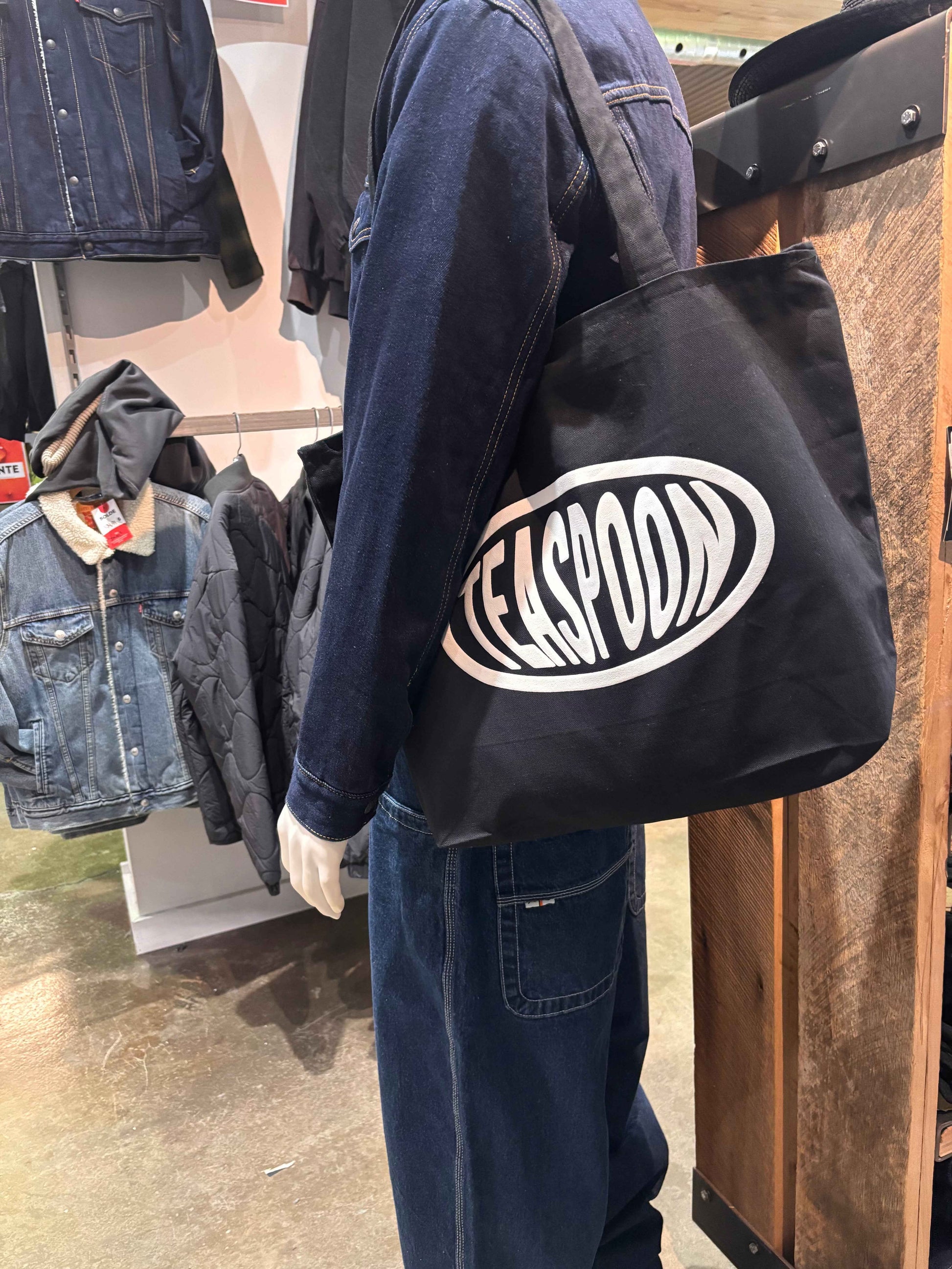Zip Black Tote Bag