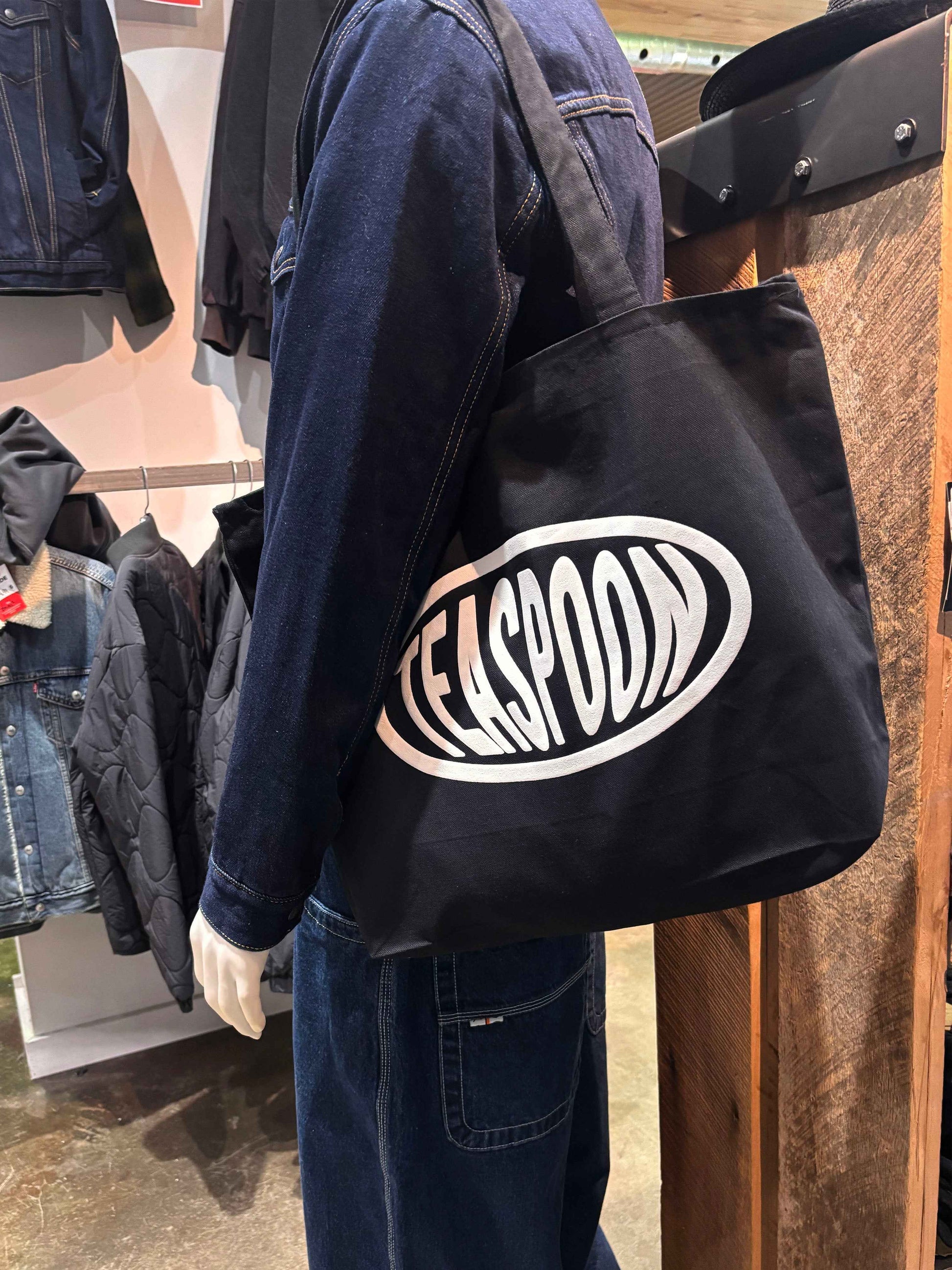 Zip Black Tote Bag