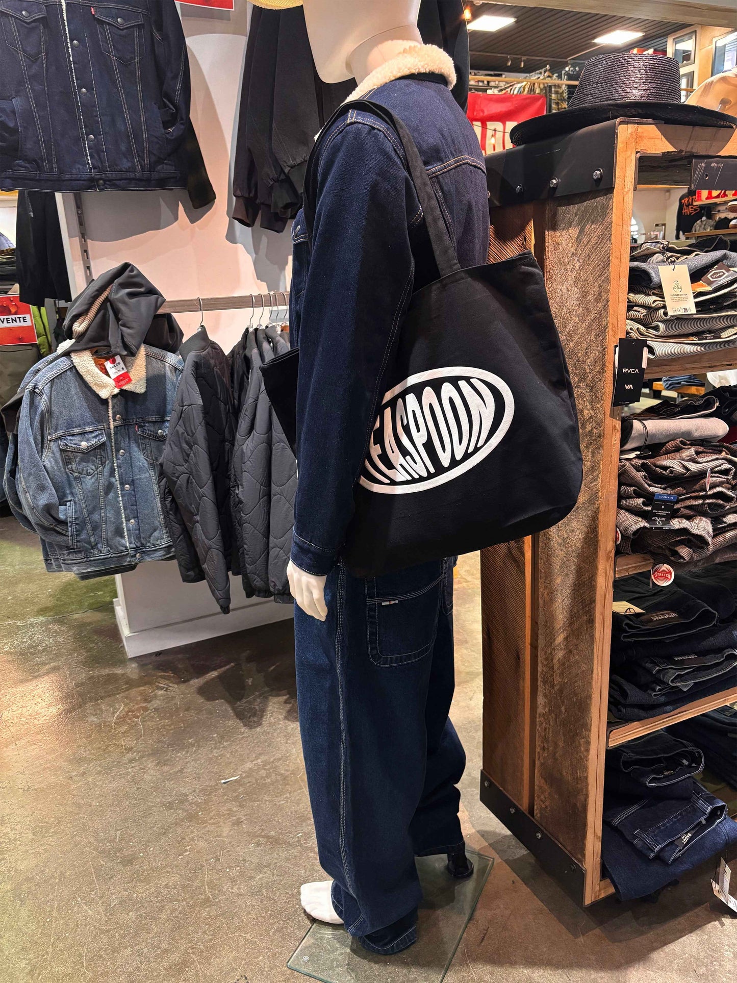 Zip Black Tote Bag
