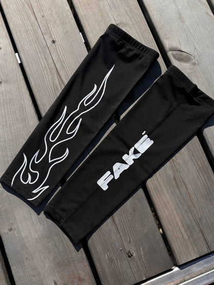 manchettes / sleeves / black / Flammes