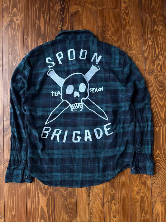 CHEMISE  RECYCLÉE-UPCYCLED  MARINE+VERT