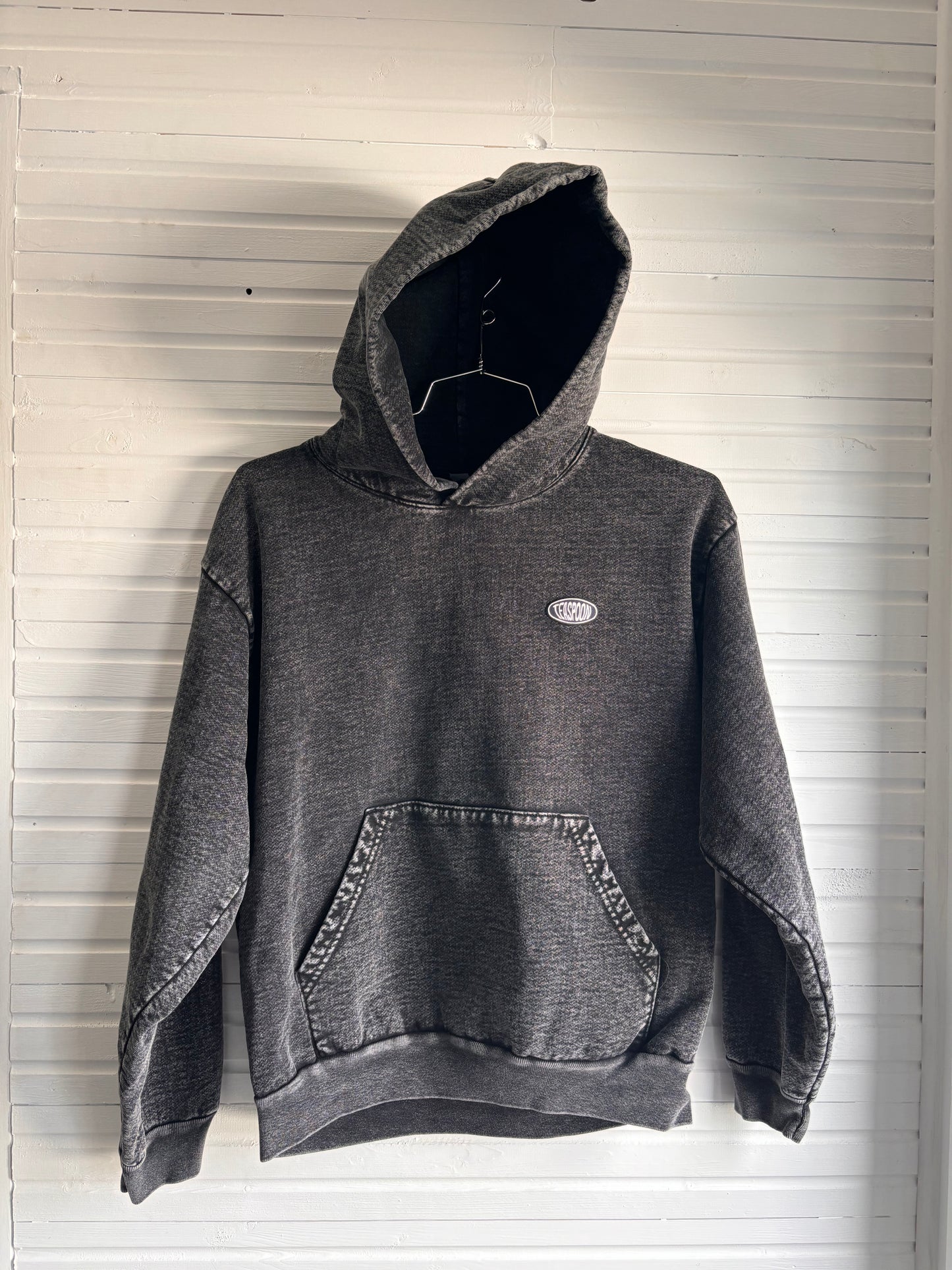 Loose Fit Hoody Elipse Patch [ Mineral Washed ] Carbon Black