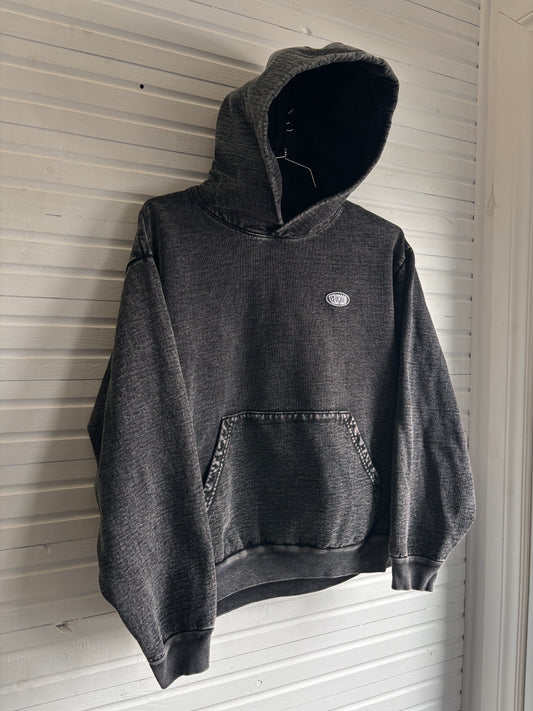 Loose Fit Hoody Elipse Patch [ Mineral Washed ] Carbon Black