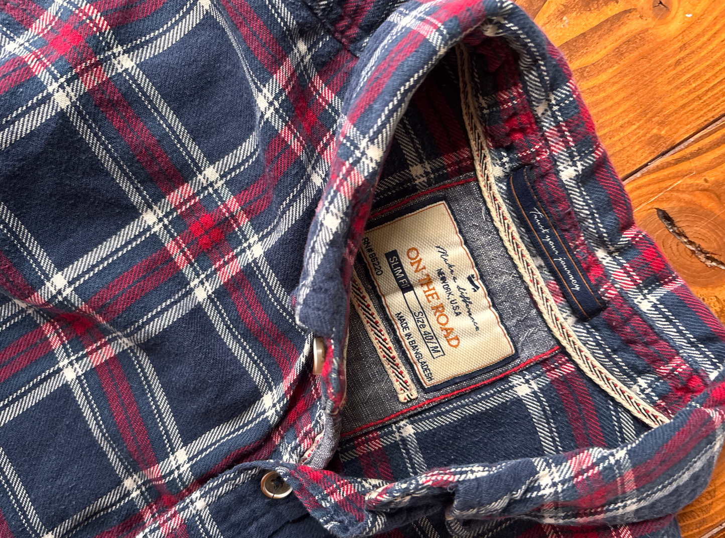 CHEMISE  RECYCLÉE-UPCYCLED  Rouge+Navy