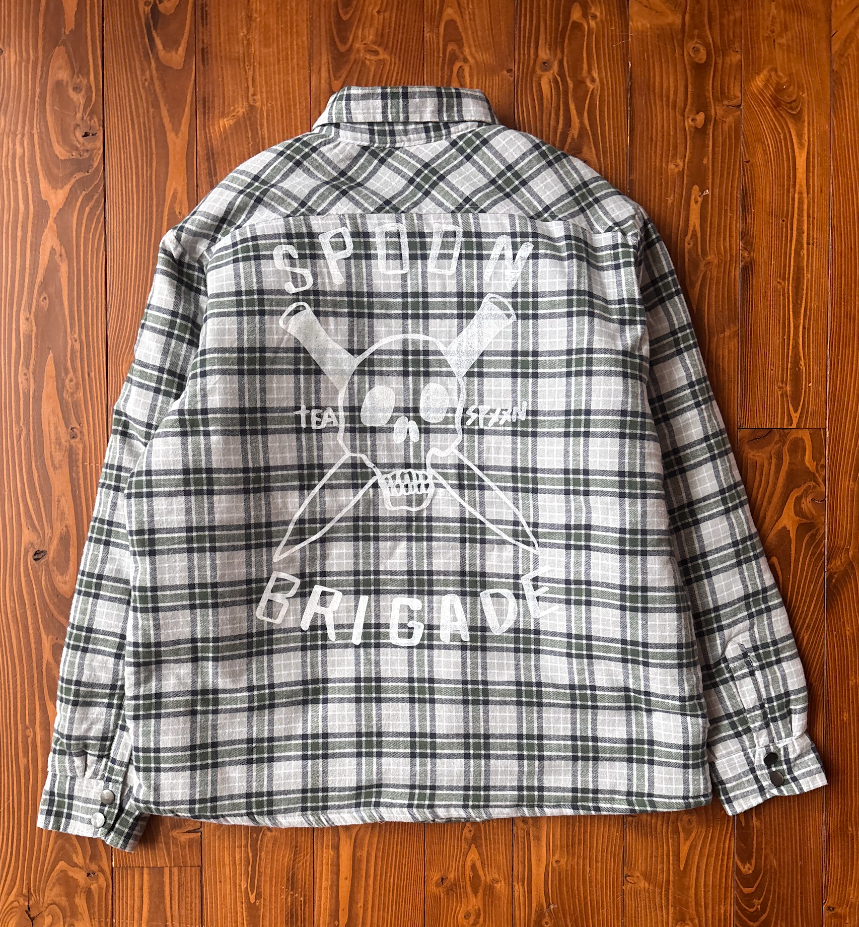 CHEMISE DOUBLÉE Crème et Vert