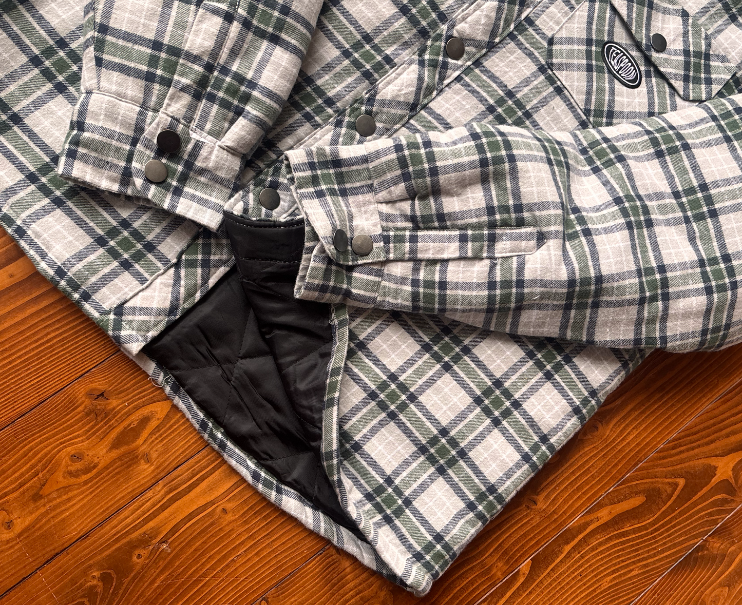 CHEMISE DOUBLÉE Crème et Vert