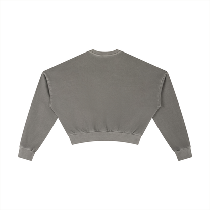 Women Washed Cropped Sweatshirt
