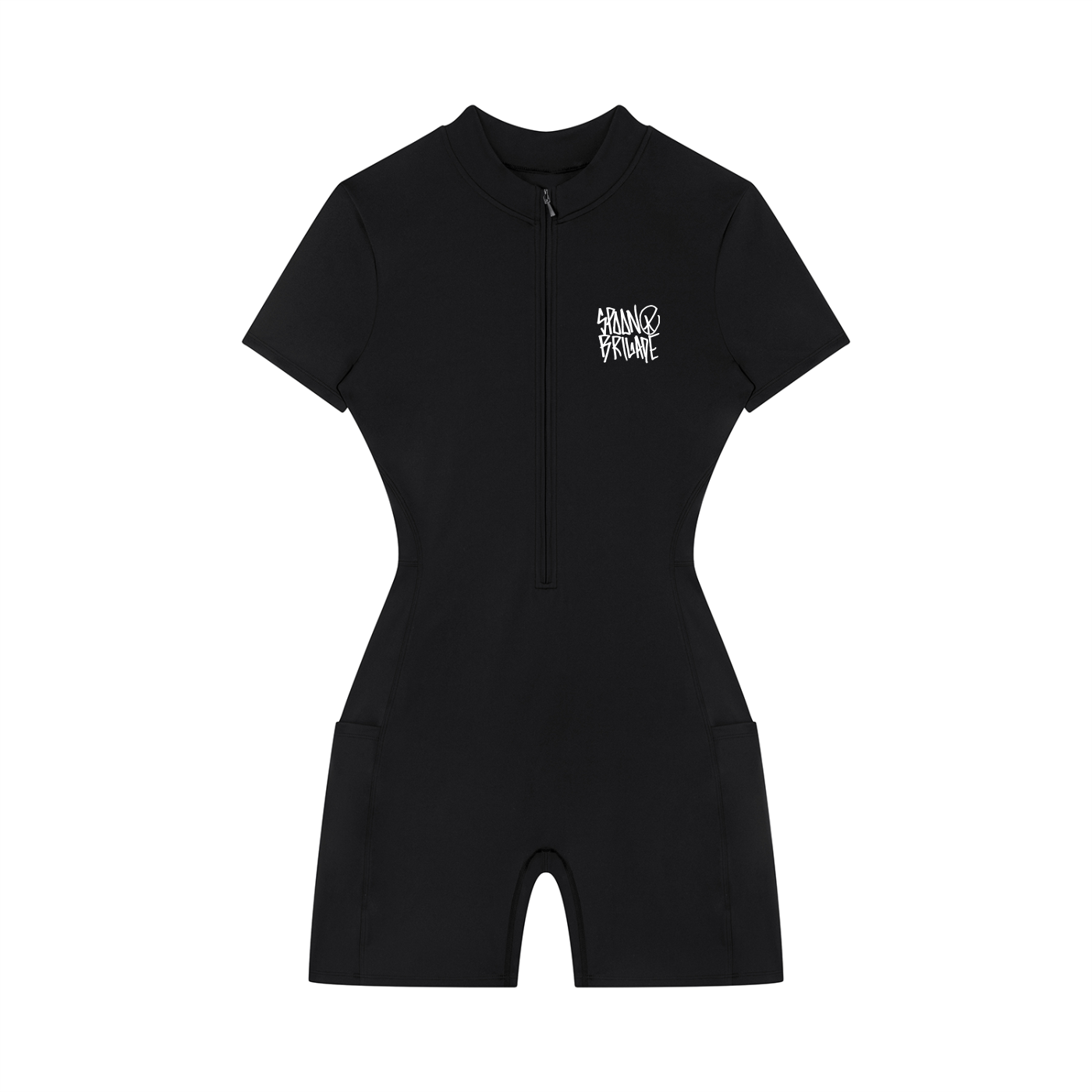 Women's Quarter-Zip Short Sleeve Romper