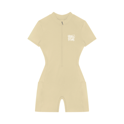 Women's Quarter-Zip Short Sleeve Romper