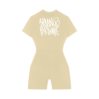 Women's Quarter-Zip Short Sleeve Romper