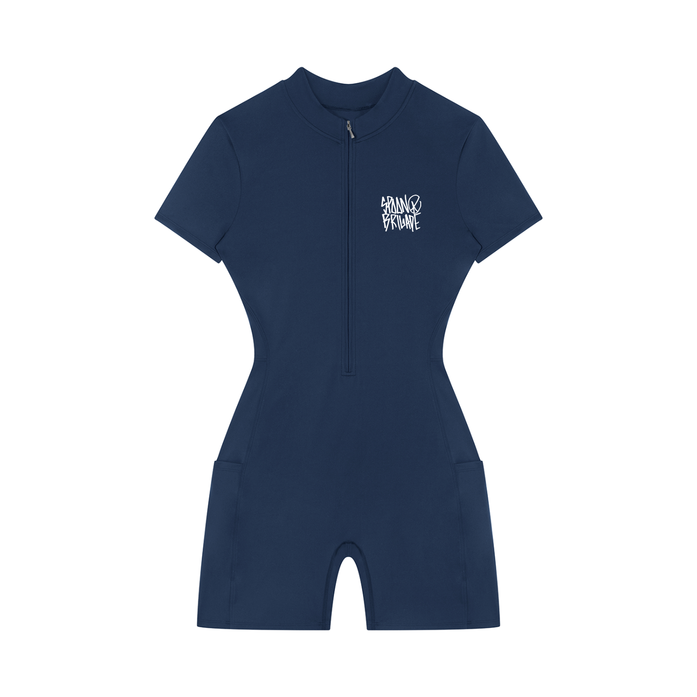 Women's Quarter-Zip Short Sleeve Romper