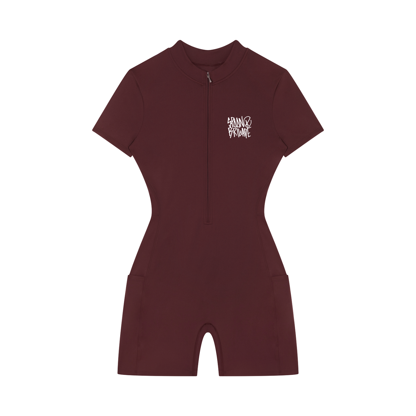 Women's Quarter-Zip Short Sleeve Romper