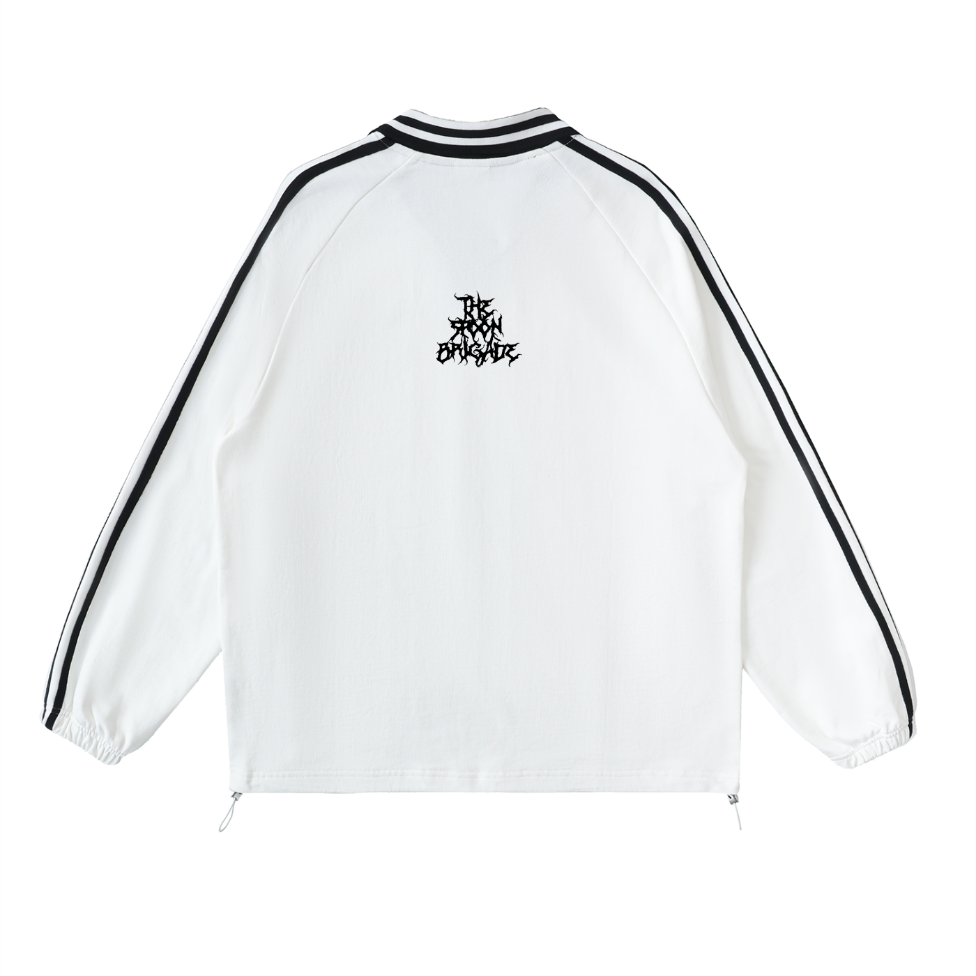 Contrast Striped Lapel Collar Sweatshirt
