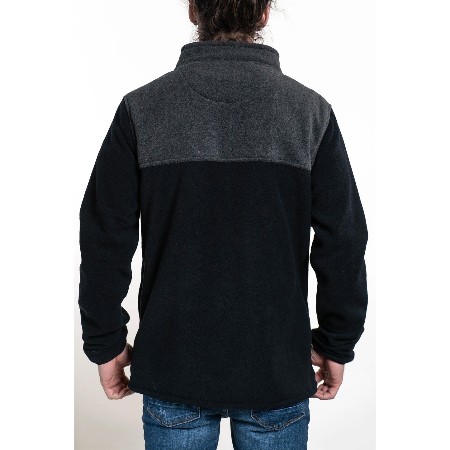 Elipse logo broderie - Recon Mock Neck Polar Fleece Jacket - Black + Grey